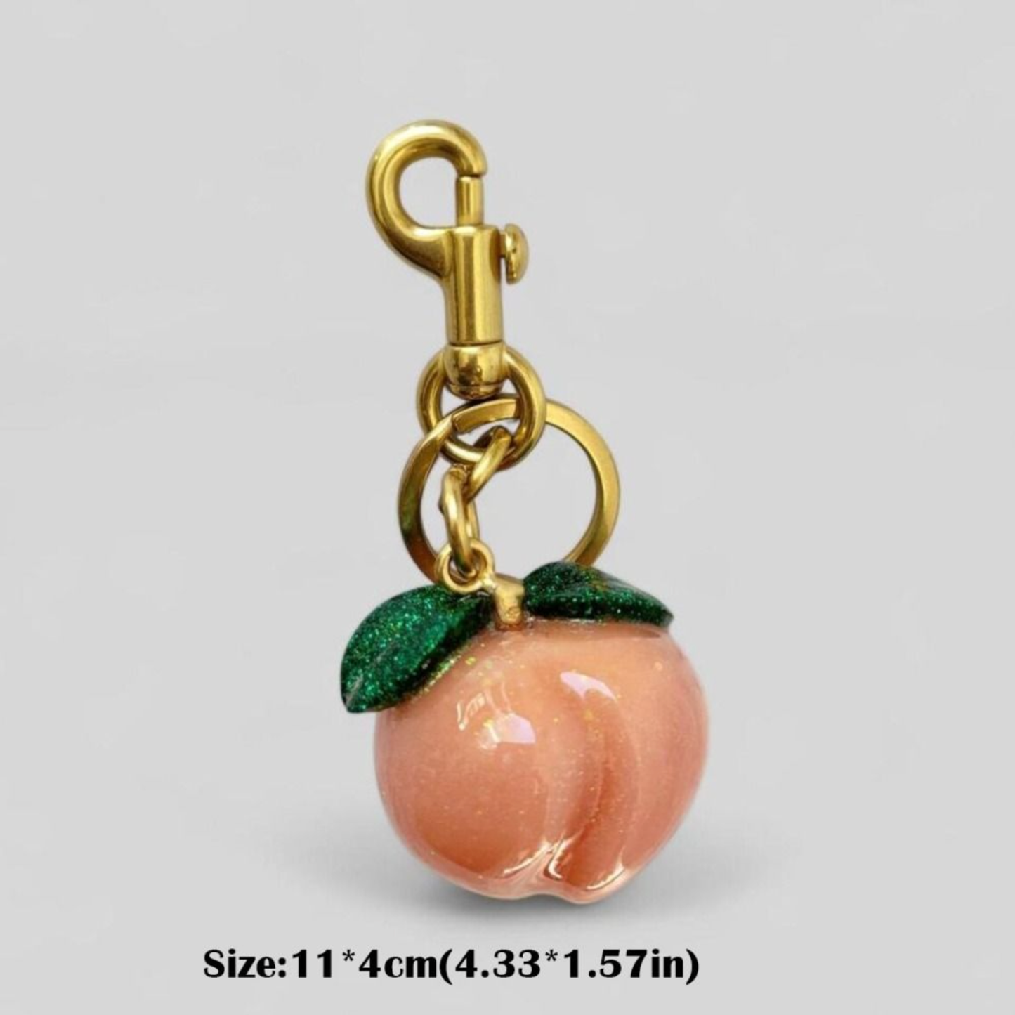 CUIER 1PC Cute Pearl Bracelet Cherry Fruit Keychain Bag Charm Black Red Jelly Cherrys Key Chain - Pearl Red